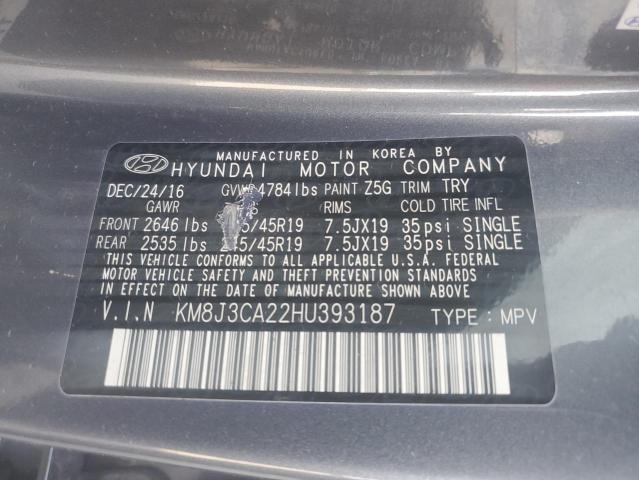 Photo 12 VIN: KM8J3CA22HU393187 - HYUNDAI TUCSON 