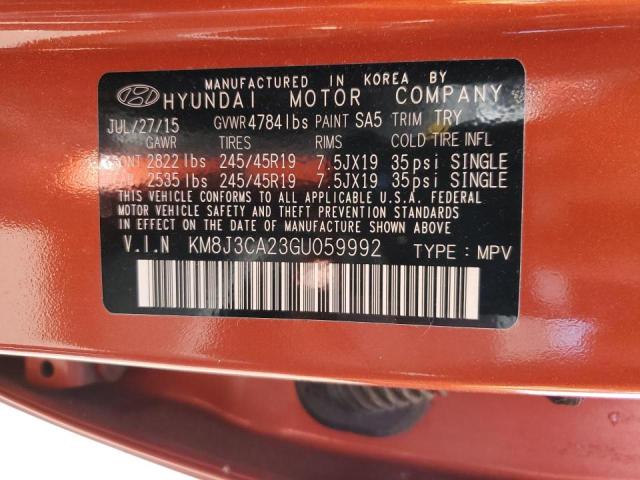 Photo 9 VIN: KM8J3CA23GU059992 - HYUNDAI TUCSON LIM 