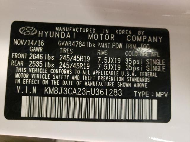 Photo 9 VIN: KM8J3CA23HU361283 - HYUNDAI TUCSON LIM 