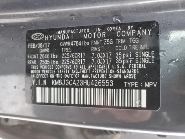 Photo 12 VIN: KM8J3CA23HU426553 - HYUNDAI TUCSON 