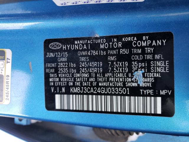 Photo 9 VIN: KM8J3CA24GU033501 - HYUNDAI TUCSON LIM 