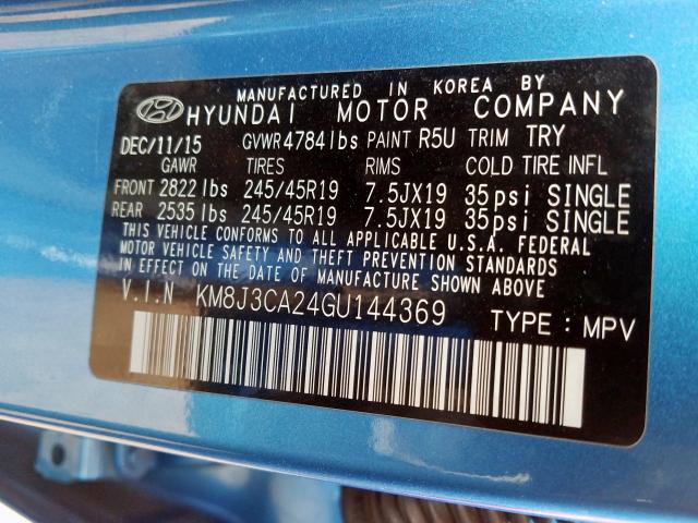 Photo 9 VIN: KM8J3CA24GU144369 - HYUNDAI TUCSON LIM 