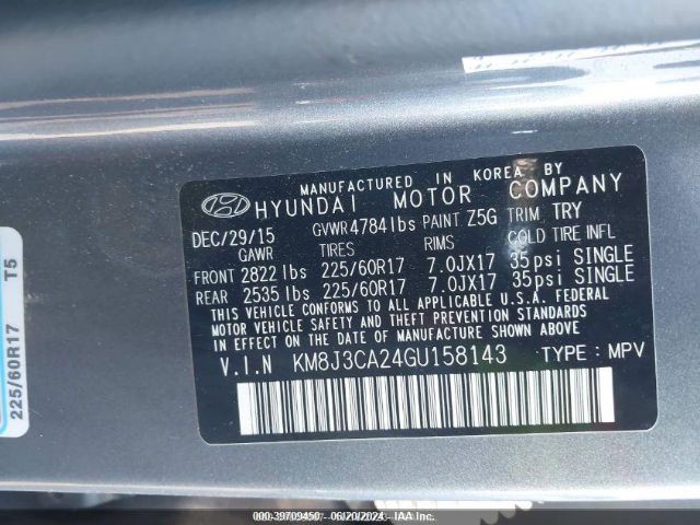 Photo 8 VIN: KM8J3CA24GU158143 - HYUNDAI TUCSON 