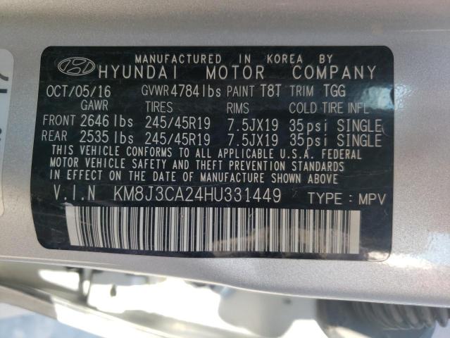 Photo 9 VIN: KM8J3CA24HU331449 - HYUNDAI TUCSON LIM 