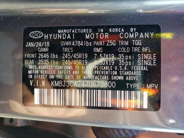 Photo 12 VIN: KM8J3CA24JU673800 - HYUNDAI TUCSON VAL 