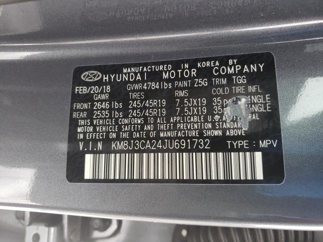 Photo 9 VIN: KM8J3CA24JU691732 - HYUNDAI TUCSON VAL 