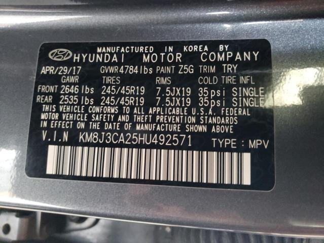 Photo 12 VIN: KM8J3CA25HU492571 - HYUNDAI TUCSON LIM 