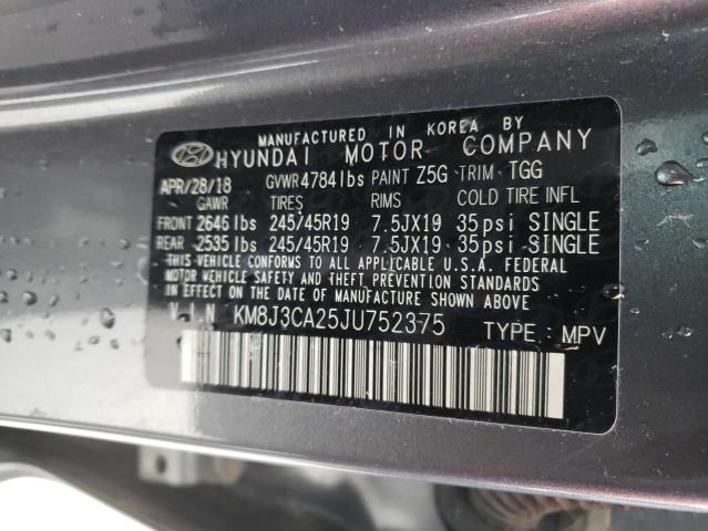 Photo 9 VIN: KM8J3CA25JU752375 - HYUNDAI TUCSON VAL 