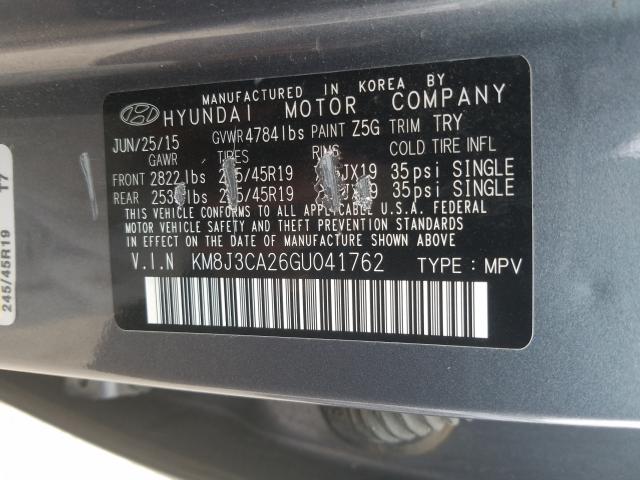 Photo 9 VIN: KM8J3CA26GU041762 - HYUNDAI TUCSON LIM 