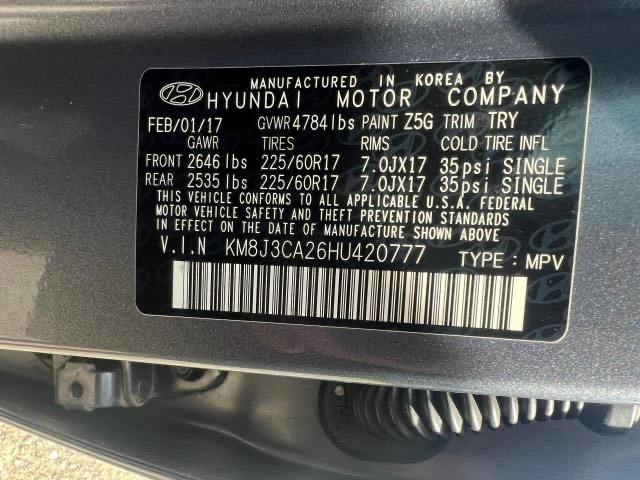 Photo 9 VIN: KM8J3CA26HU420777 - HYUNDAI TUCSON LIM 