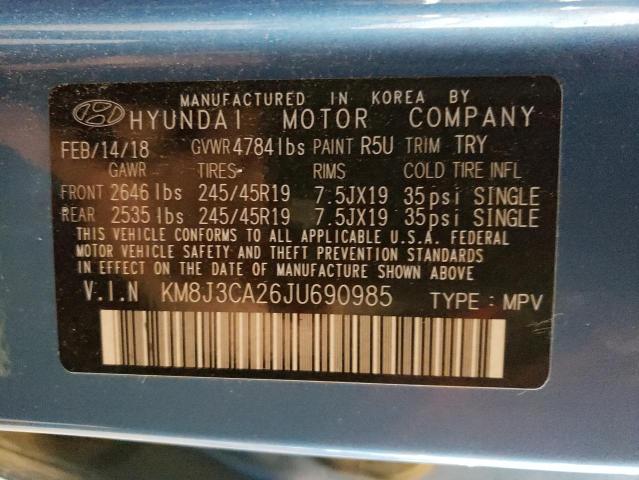 Photo 13 VIN: KM8J3CA26JU690985 - HYUNDAI TUCSON VAL 