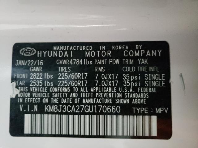 Photo 9 VIN: KM8J3CA27GU170660 - HYUNDAI TUCSON LIM 