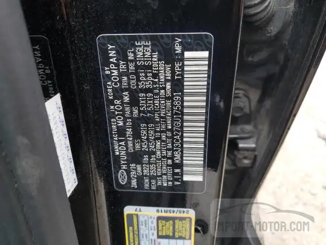 Photo 11 VIN: KM8J3CA27GU175891 - HYUNDAI TUCSON 