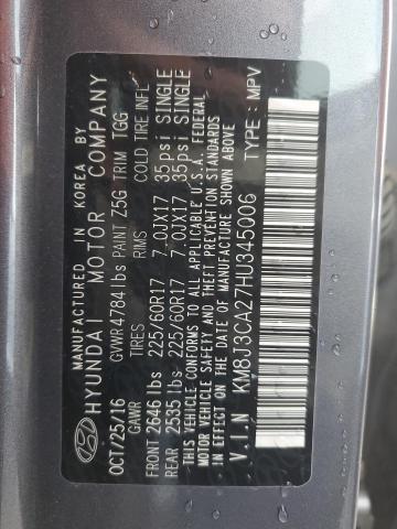 Photo 13 VIN: KM8J3CA27HU345006 - HYUNDAI TUCSON LIM 