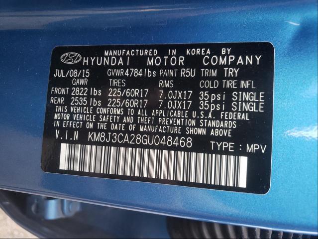 Photo 9 VIN: KM8J3CA28GU048468 - HYUNDAI TUCSON LIM 