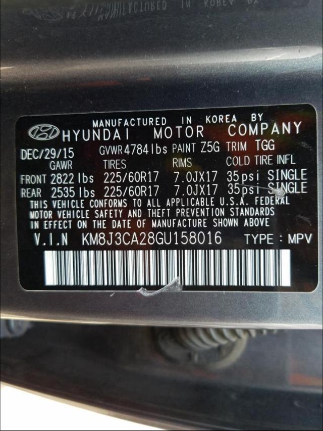 Photo 9 VIN: KM8J3CA28GU158016 - HYUNDAI TUCSON LIM 