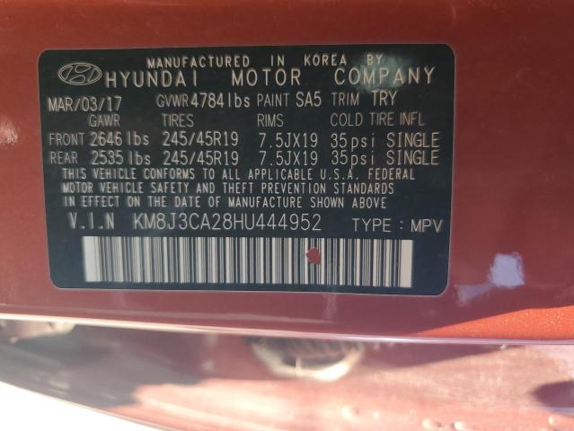 Photo 11 VIN: KM8J3CA28HU444952 - HYUNDAI TUCSON 