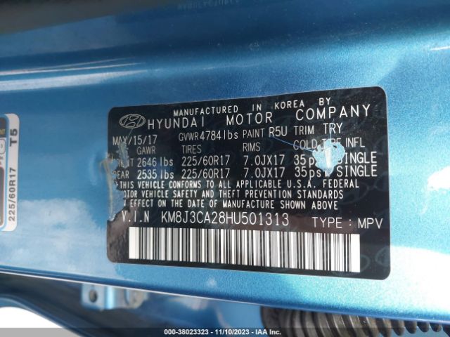 Photo 8 VIN: KM8J3CA28HU501313 - HYUNDAI TUCSON 