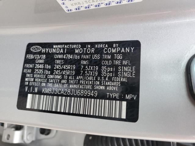 Photo 12 VIN: KM8J3CA28JU689949 - HYUNDAI TUCSON VAL 