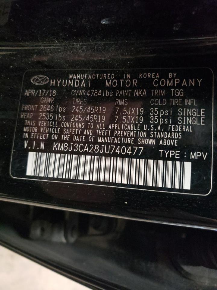 Photo 12 VIN: KM8J3CA28JU740477 - HYUNDAI TUCSON 