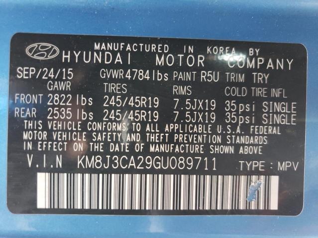 Photo 12 VIN: KM8J3CA29GU089711 - HYUNDAI TUCSON 