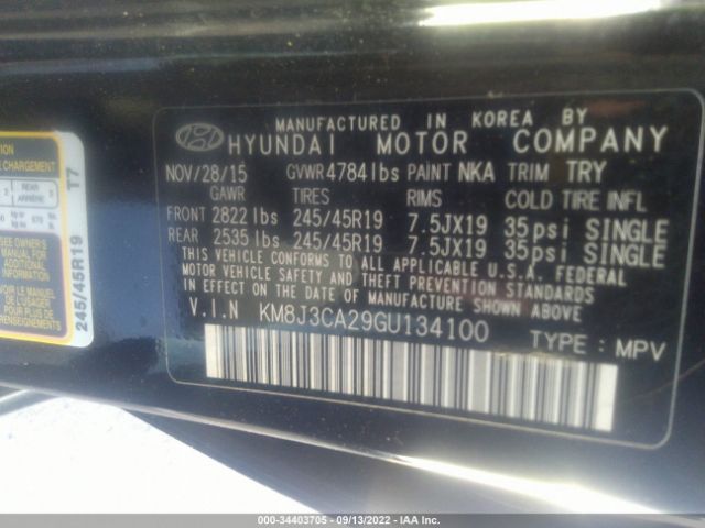 Photo 8 VIN: KM8J3CA29GU134100 - HYUNDAI TUCSON 