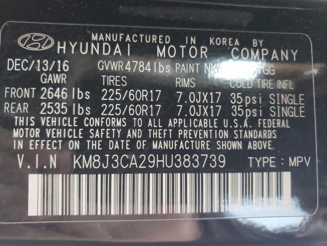 Photo 13 VIN: KM8J3CA29HU383739 - HYUNDAI TUCSON LIM 