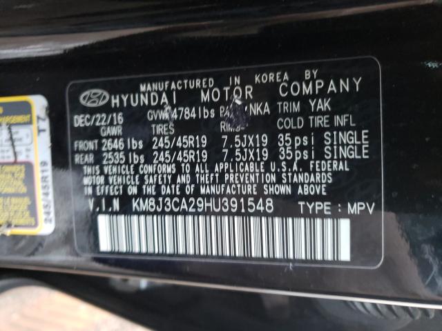 Photo 9 VIN: KM8J3CA29HU391548 - HYUNDAI TUCSON LIM 