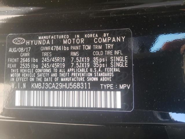 Photo 9 VIN: KM8J3CA29HU568311 - HYUNDAI TUCSON LIM 