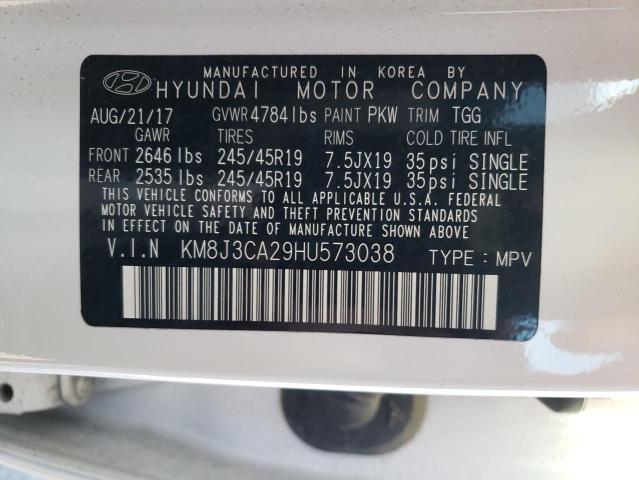 Photo 9 VIN: KM8J3CA29HU573038 - HYUNDAI TUCSON LIM 