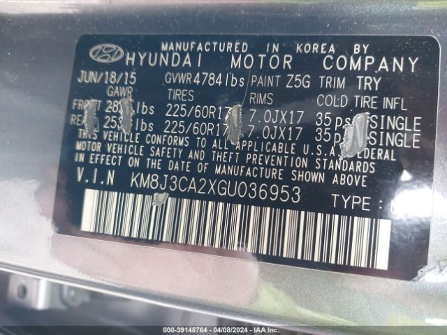 Photo 8 VIN: KM8J3CA2XGU036953 - HYUNDAI TUCSON 