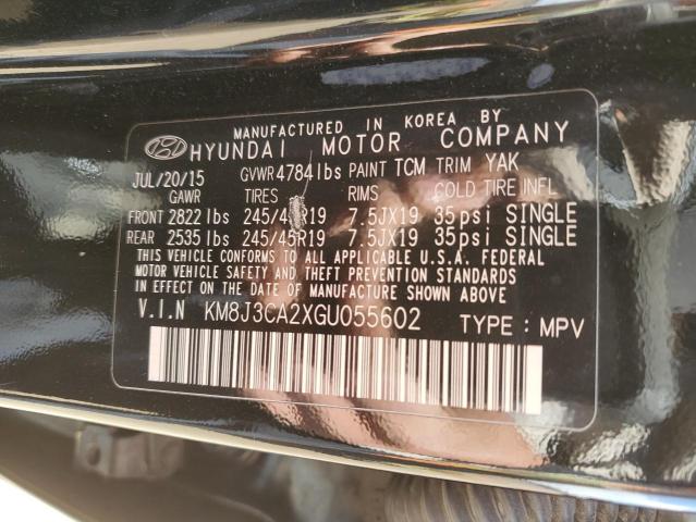 Photo 12 VIN: KM8J3CA2XGU055602 - HYUNDAI TUCSON 