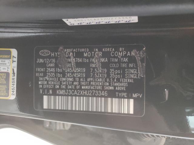 Photo 9 VIN: KM8J3CA2XHU273346 - HYUNDAI TUCSON LIM 