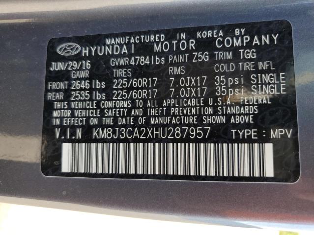 Photo 12 VIN: KM8J3CA2XHU287957 - HYUNDAI TUCSON LIM 