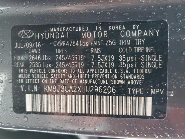 Photo 11 VIN: KM8J3CA2XHU296206 - HYUNDAI TUCSON 