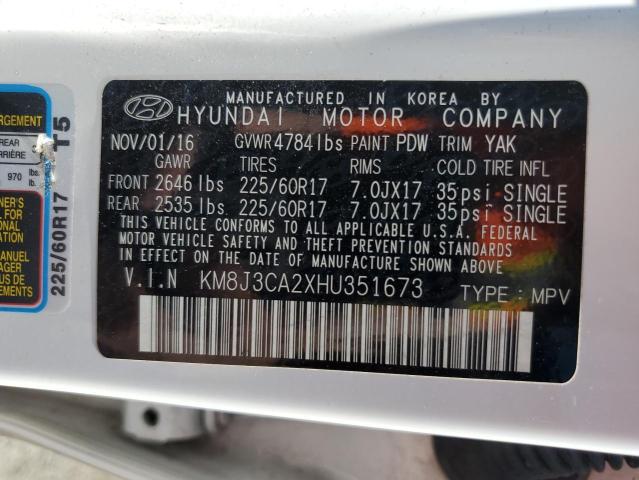 Photo 12 VIN: KM8J3CA2XHU351673 - HYUNDAI TUCSON 