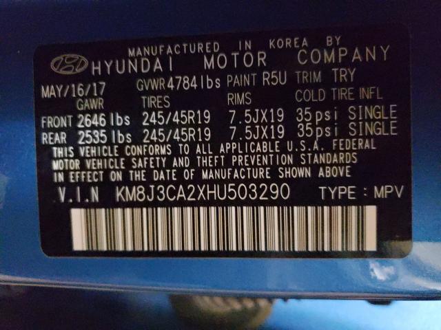 Photo 9 VIN: KM8J3CA2XHU503290 - HYUNDAI TUCSON LIM 