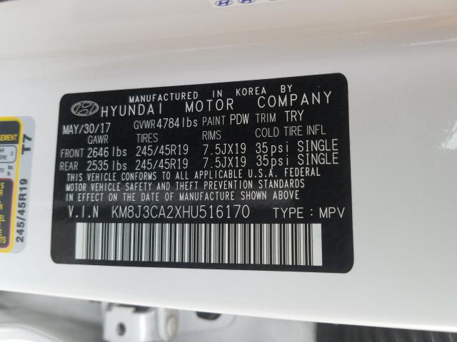 Photo 9 VIN: KM8J3CA2XHU516170 - HYUNDAI TUCSON LIM 