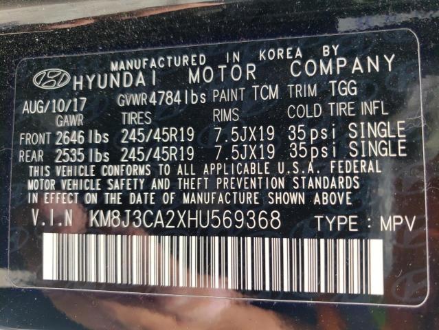 Photo 11 VIN: KM8J3CA2XHU569368 - HYUNDAI TUCSON 