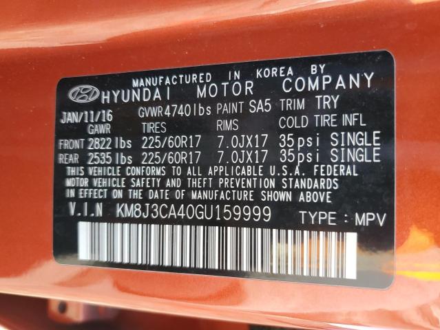 Photo 13 VIN: KM8J3CA40GU159999 - HYUNDAI TUCSON LIM 