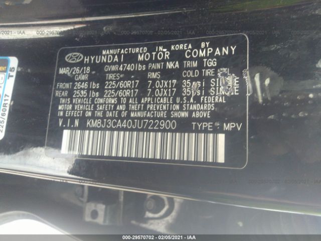 Photo 8 VIN: KM8J3CA40JU722900 - HYUNDAI TUCSON 