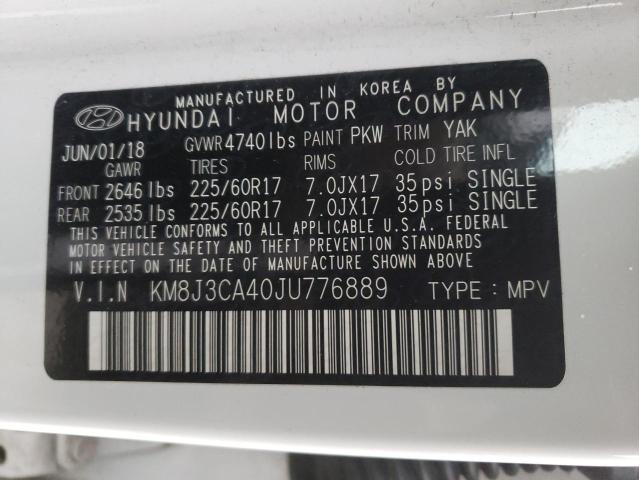 Photo 13 VIN: KM8J3CA40JU776889 - HYUNDAI TUCSON SEL 