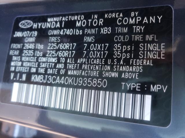 Photo 9 VIN: KM8J3CA40KU935850 - HYUNDAI TUCSON LIM 