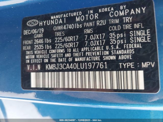 Photo 8 VIN: KM8J3CA40LU197761 - HYUNDAI TUCSON 