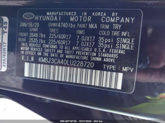 Photo 8 VIN: KM8J3CA40LU228720 - HYUNDAI TUCSON 