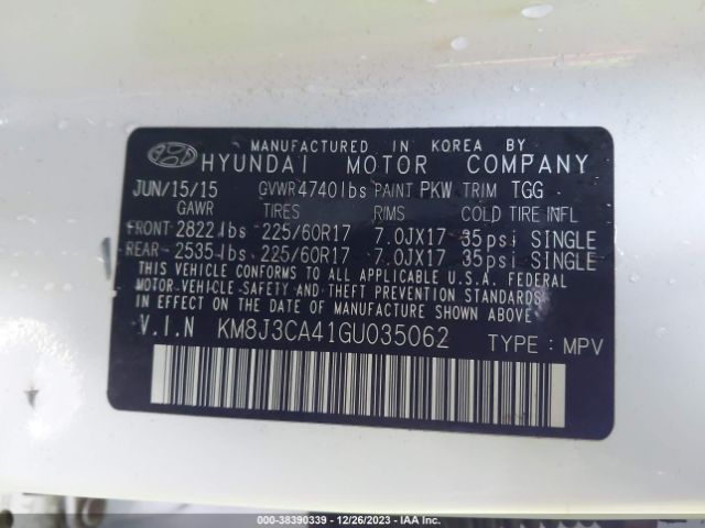 Photo 8 VIN: KM8J3CA41GU035062 - HYUNDAI TUCSON 