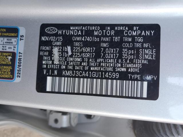 Photo 12 VIN: KM8J3CA41GU114599 - HYUNDAI TUCSON 