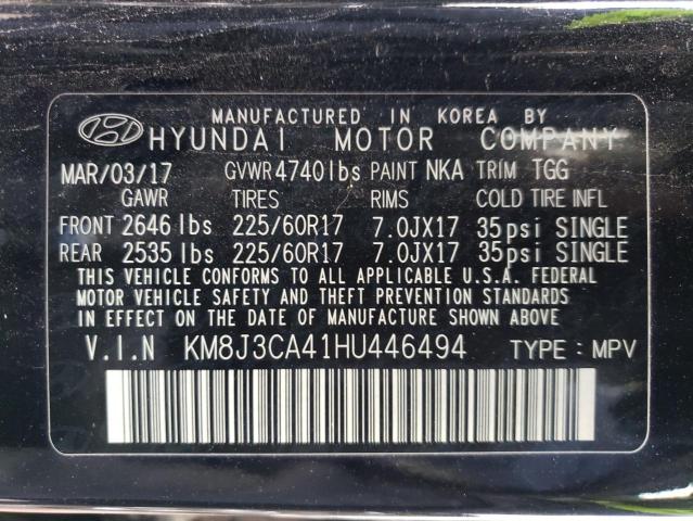 Photo 13 VIN: KM8J3CA41HU446494 - HYUNDAI TUCSON LIM 