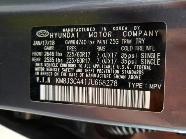 Photo 13 VIN: KM8J3CA41JU668278 - HYUNDAI TUCSON AWD 