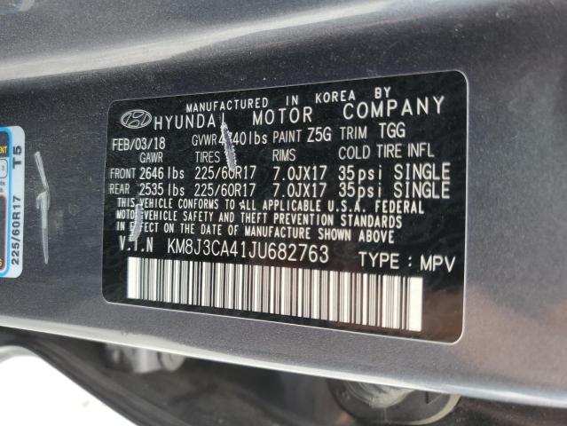 Photo 12 VIN: KM8J3CA41JU682763 - HYUNDAI TUCSON SEL 